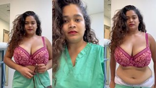 Busty Indian Tanker Nurse – Strip Teasing Big Boobs Show