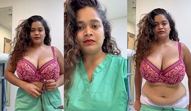 Busty Indian Tanker Nurse – Strip Teasing Big Boobs Show